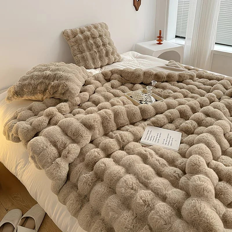 Soft Cozy Faux Fur Rabbit Blanket