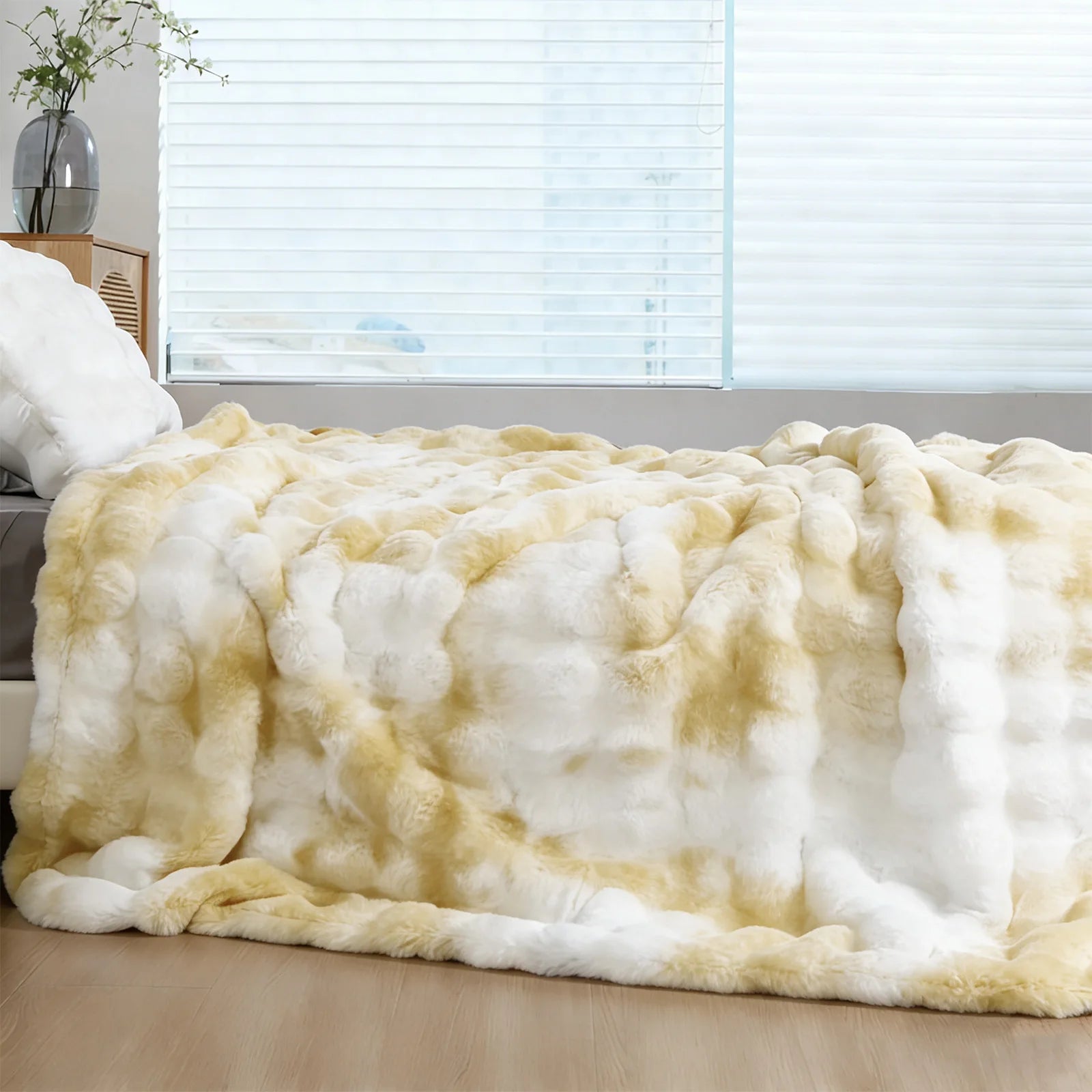 Soft Cozy Faux Fur Rabbit Blanket