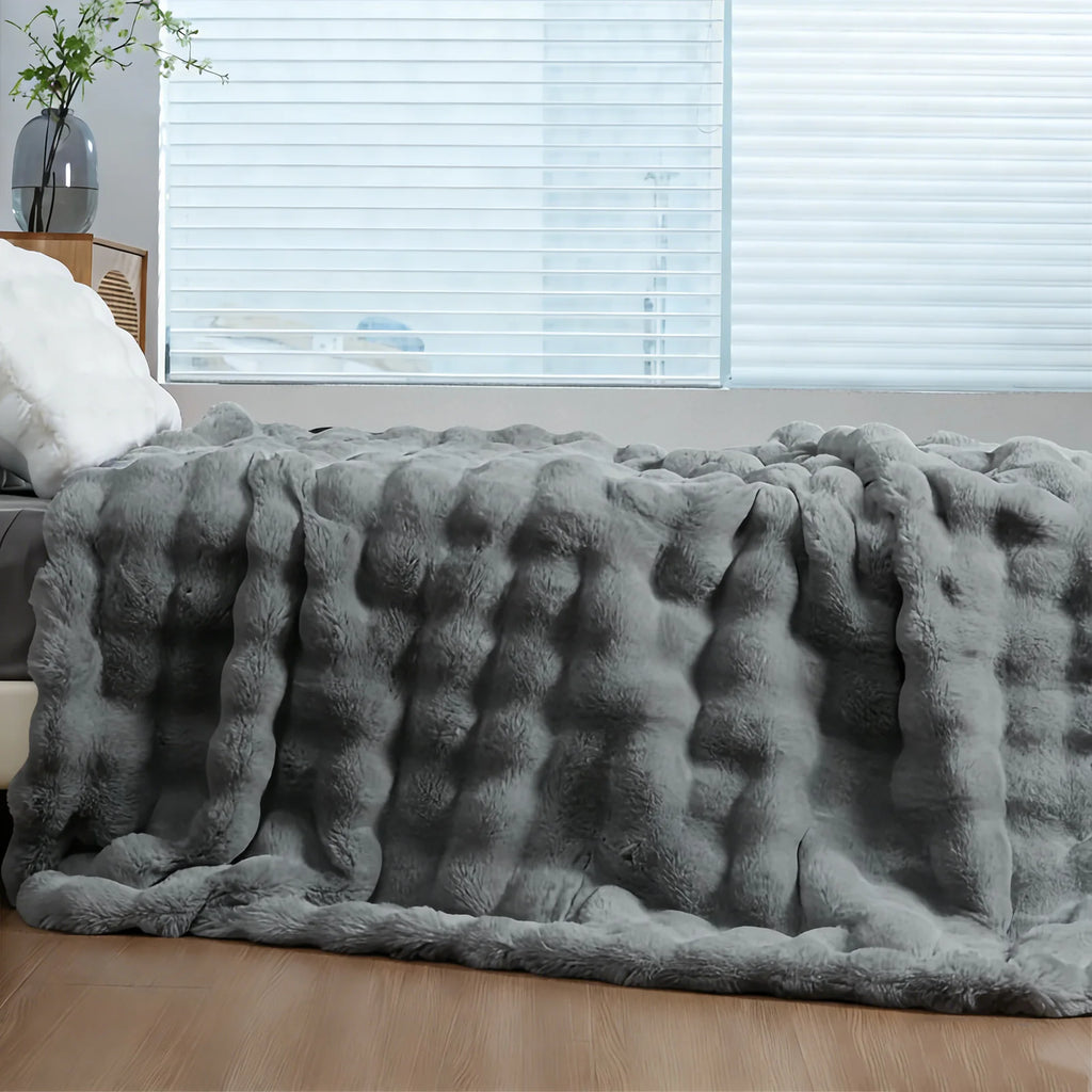 Soft Cozy Faux Fur Rabbit Blanket