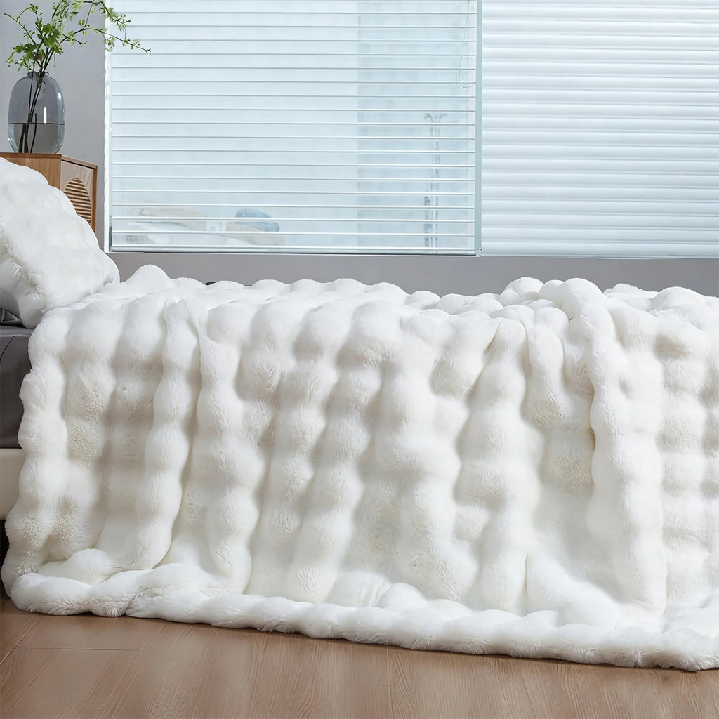 Soft Cozy Faux Fur Rabbit Blanket