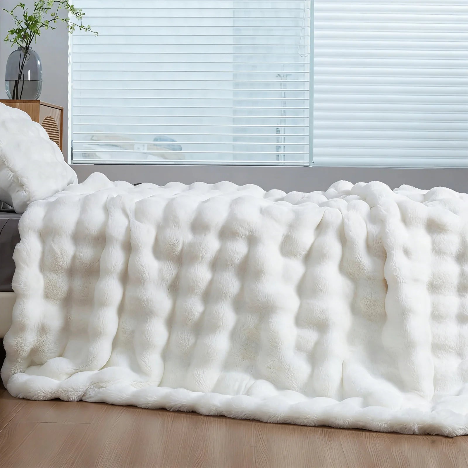 Soft Cozy Faux Fur Rabbit Blanket