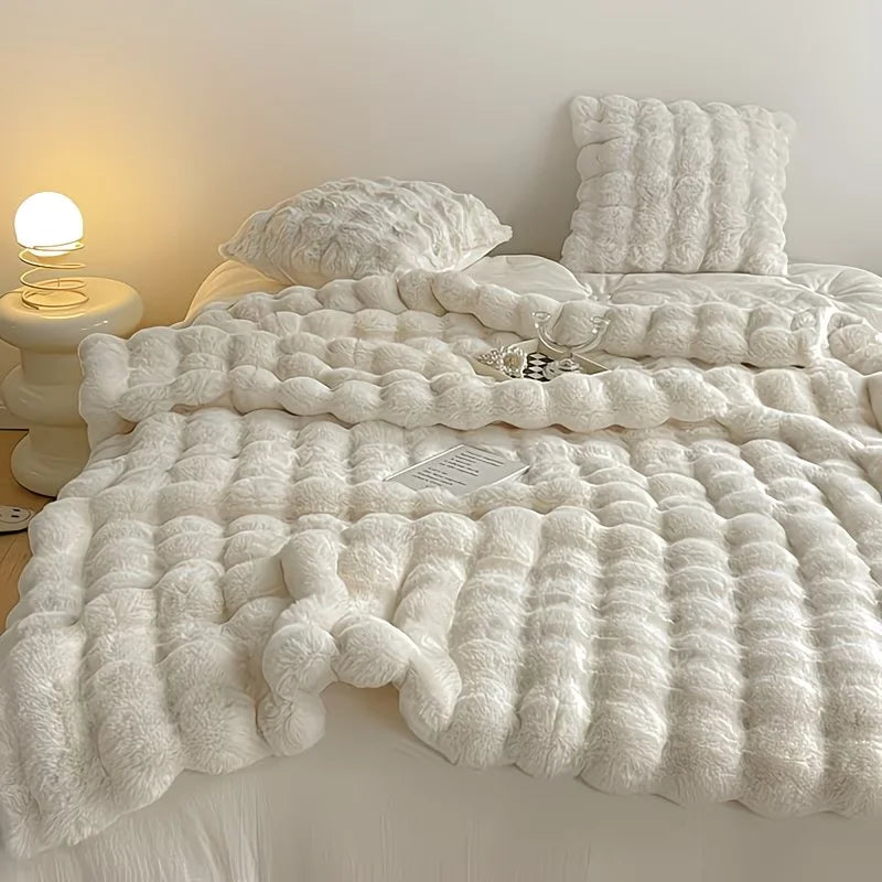 Soft Cozy Faux Fur Rabbit Blanket