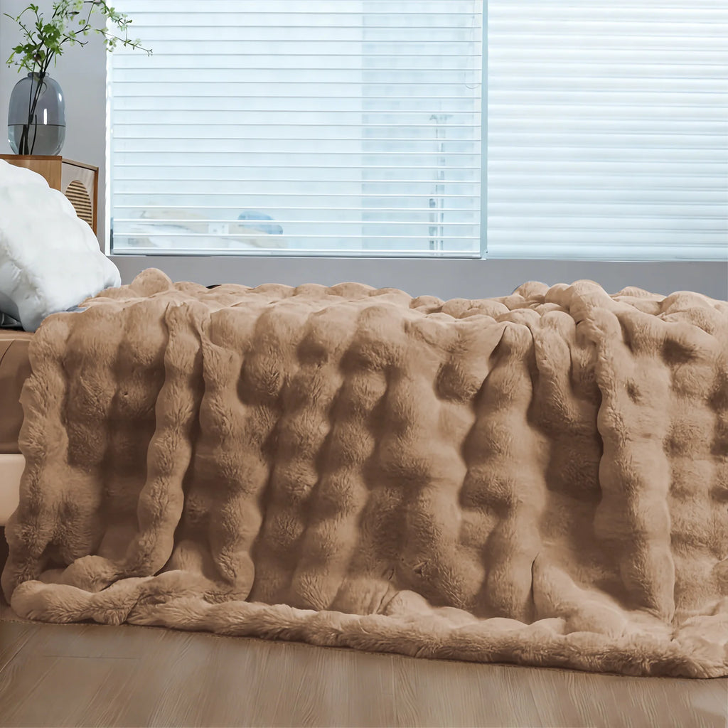 Soft Cozy Faux Fur Rabbit Blanket