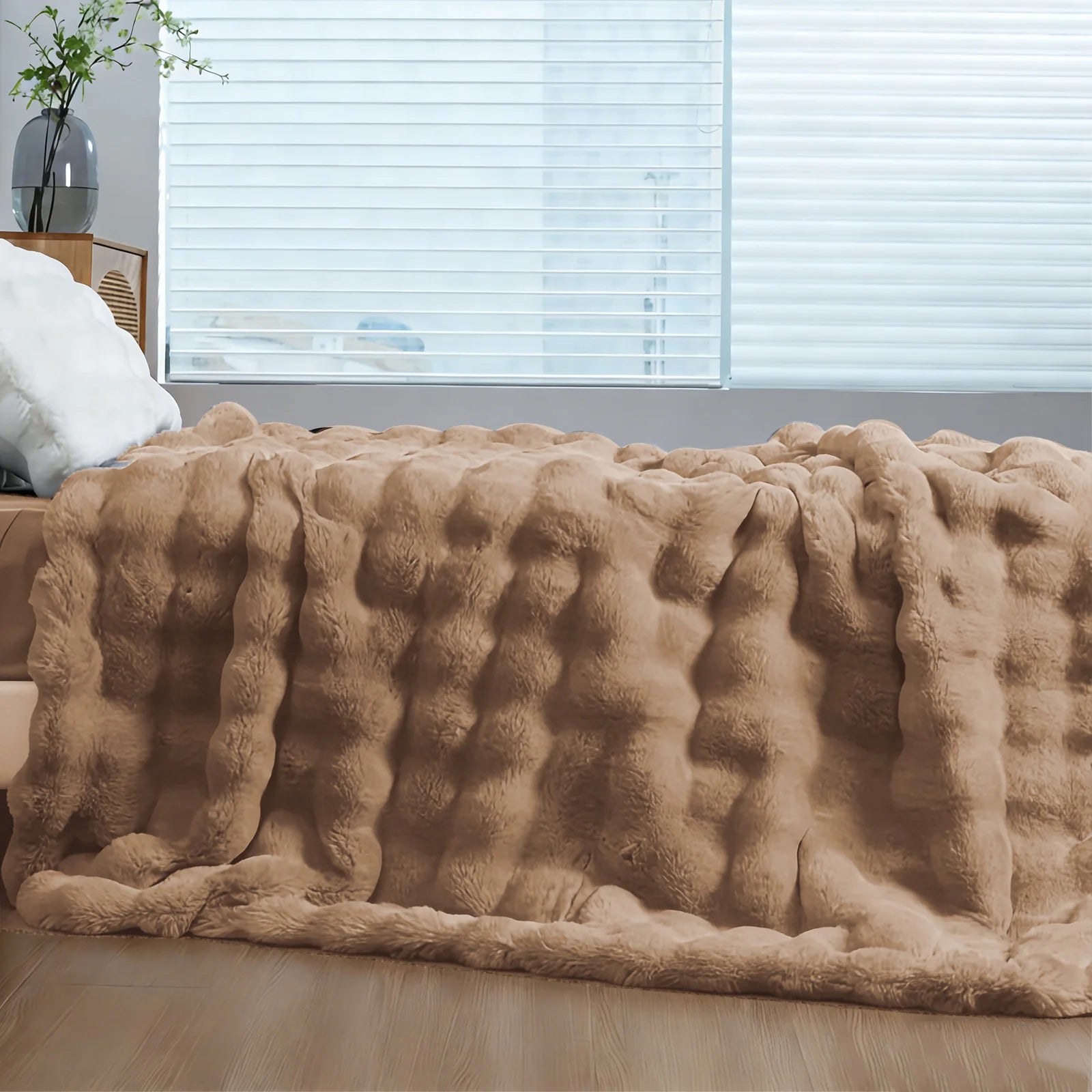 Soft Cozy Faux Fur Rabbit Blanket