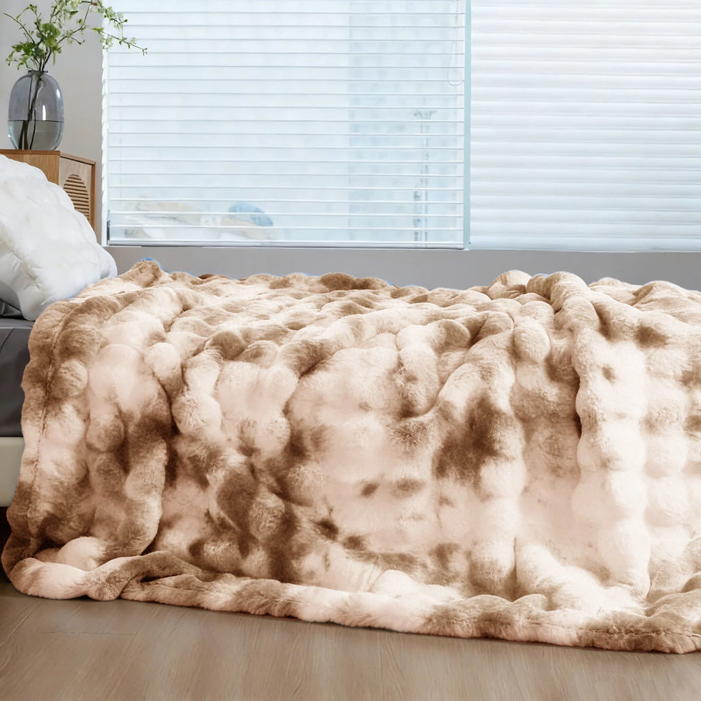 Soft Cozy Faux Fur Rabbit Blanket