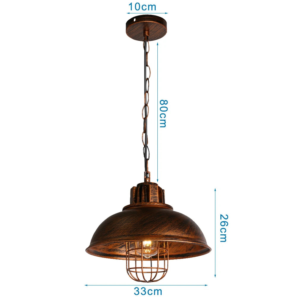 Industrial Vintage Rust Metal Pendant Lamps