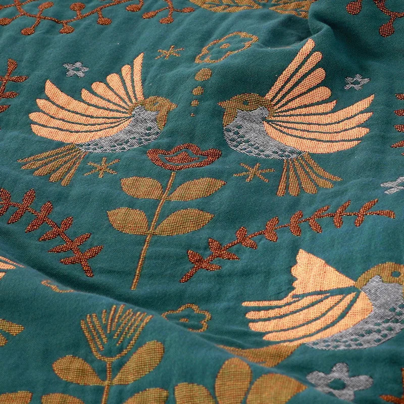 Reversible Boho Throw Blanket with Tassels