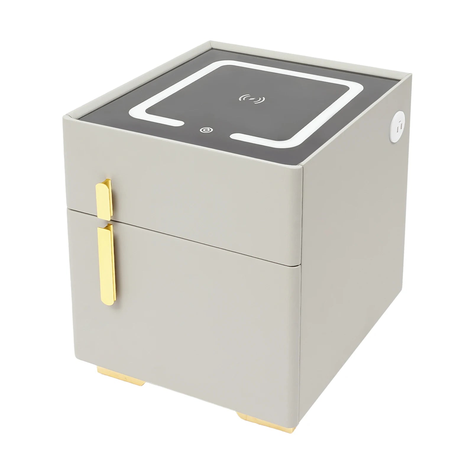 Smart Nightstand w/ Drawer, Safe & Wireless Charging