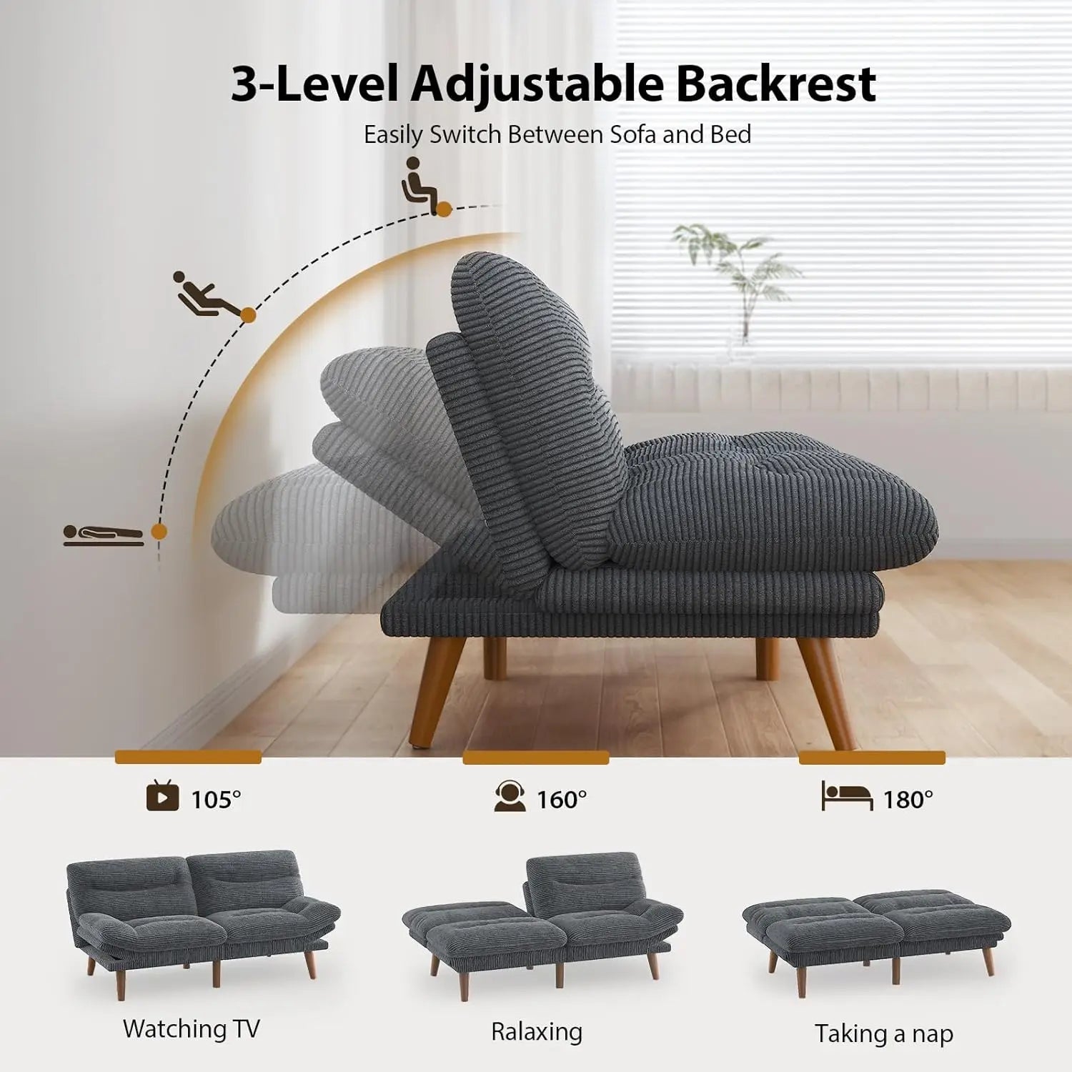 Corduroy Futon Sofa Bed