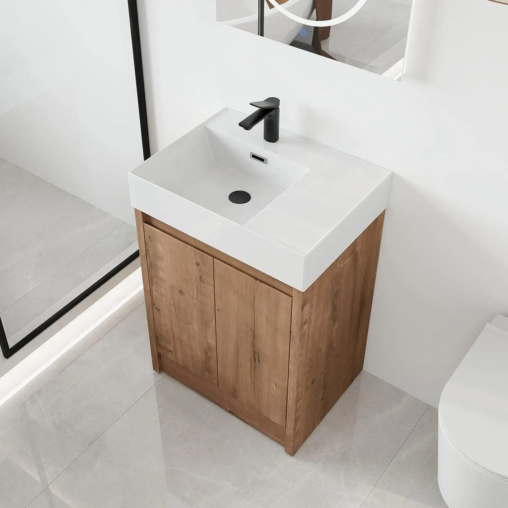 48" Modern Floor Stand Bathroom Sink with Cabinets
