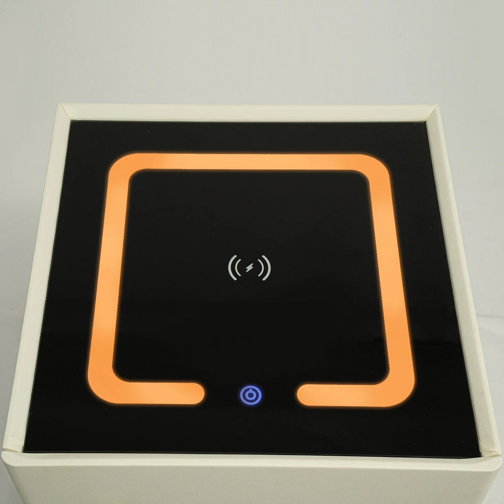 Smart Nightstand w/ Drawer, Safe & Wireless Charging