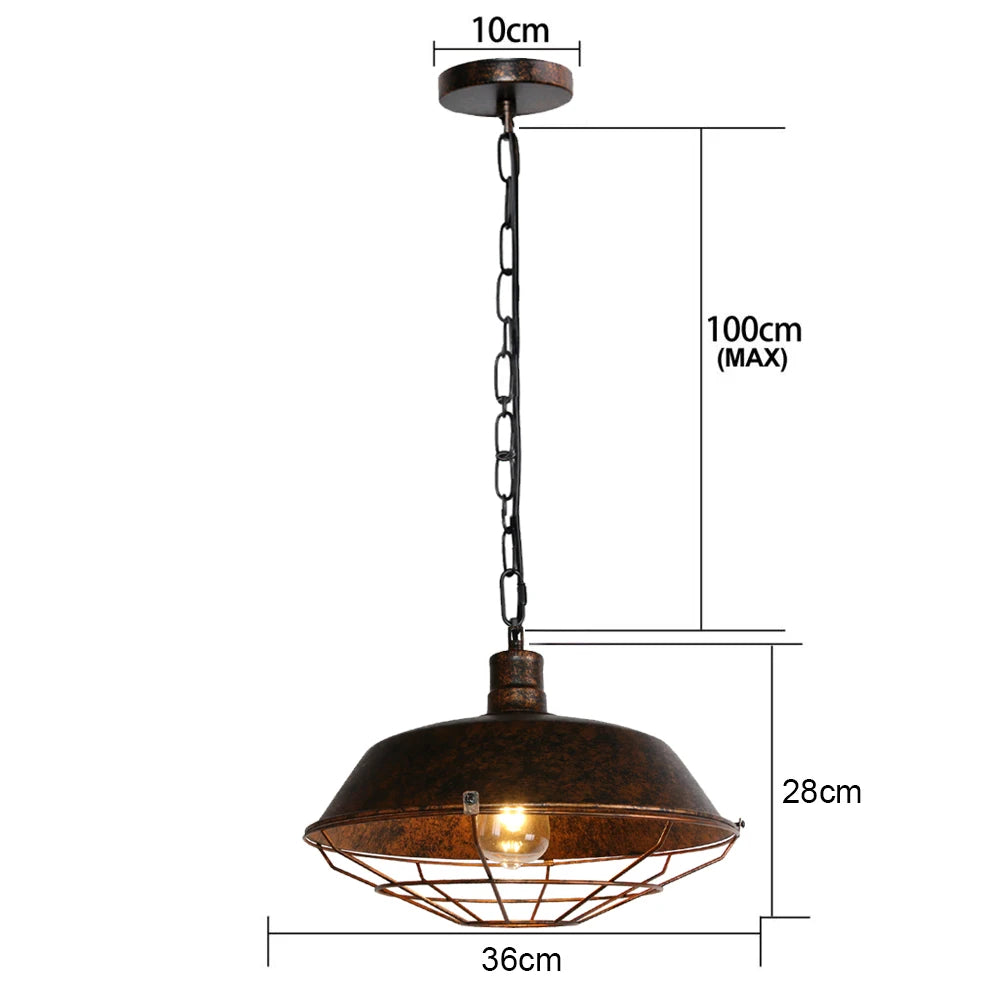 Industrial Vintage Rust Metal Pendant Lamps