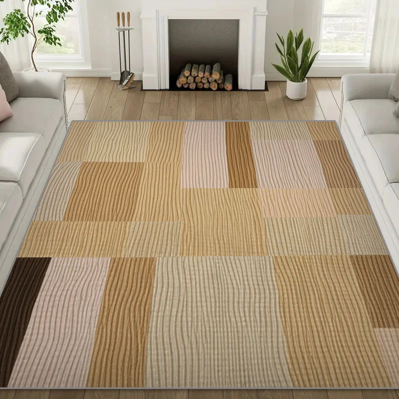 Minimalist Geometric Color Block Large Living Room Carpet