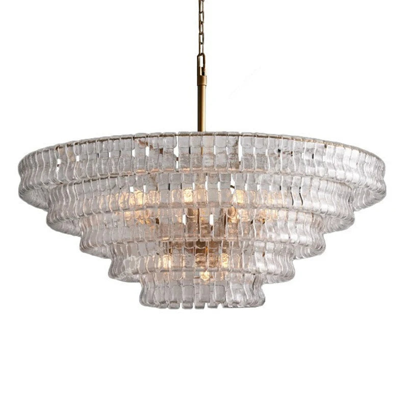 Luxury French Vintage Crystal Chandelier, Modern Murano Glass Flush Mount Ceiling Light for Bedroom Dining Room Hotel Decor