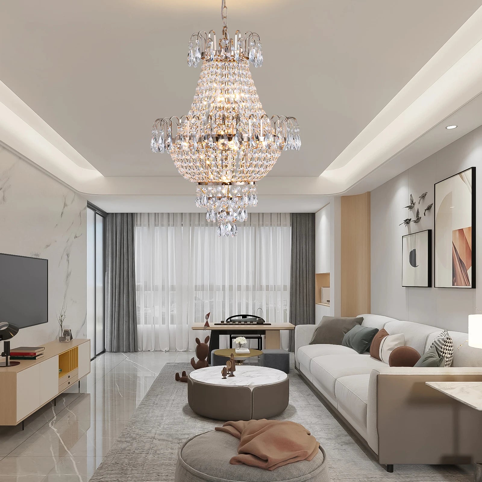 Luxury Gold K9 Crystal Chandelier