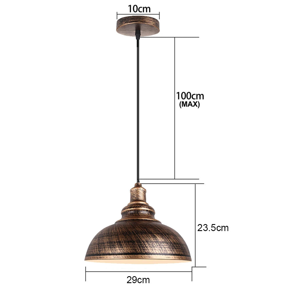 Industrial Vintage Rust Metal Pendant Lamps