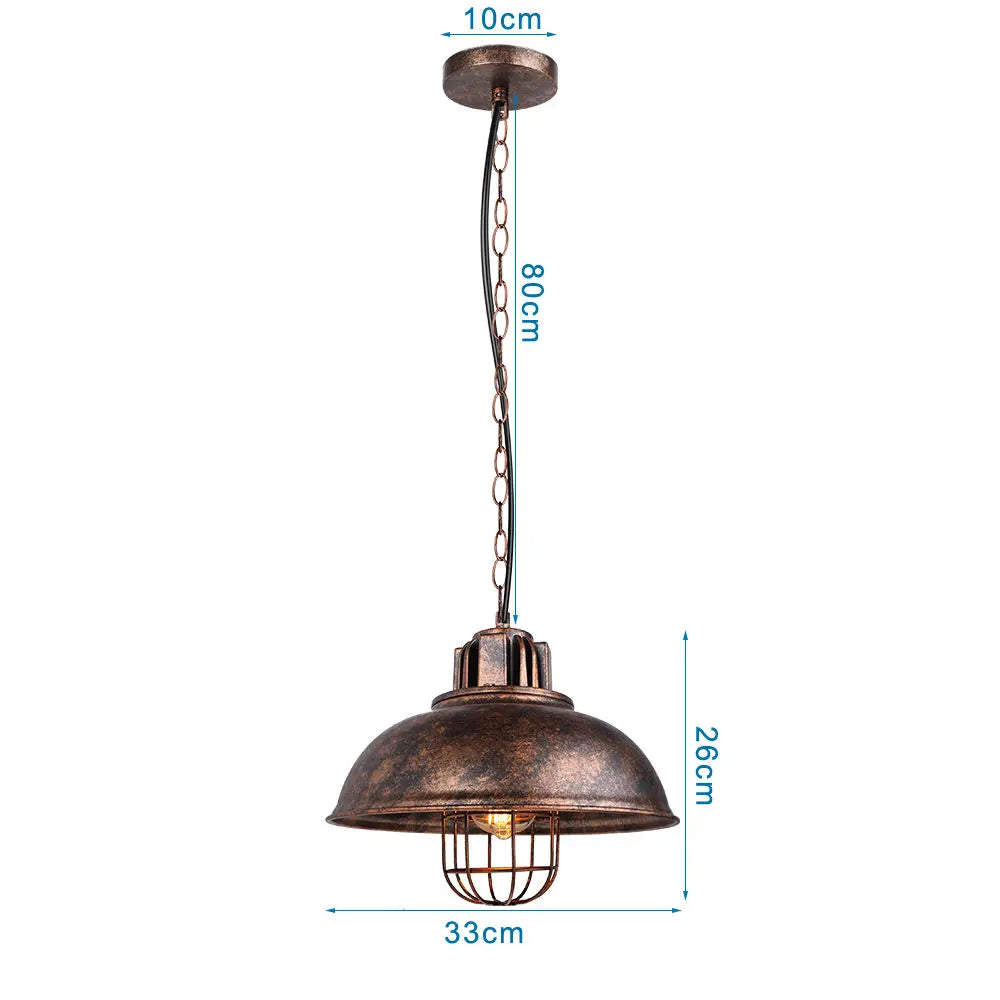 Industrial Vintage Rust Metal Pendant Lamps