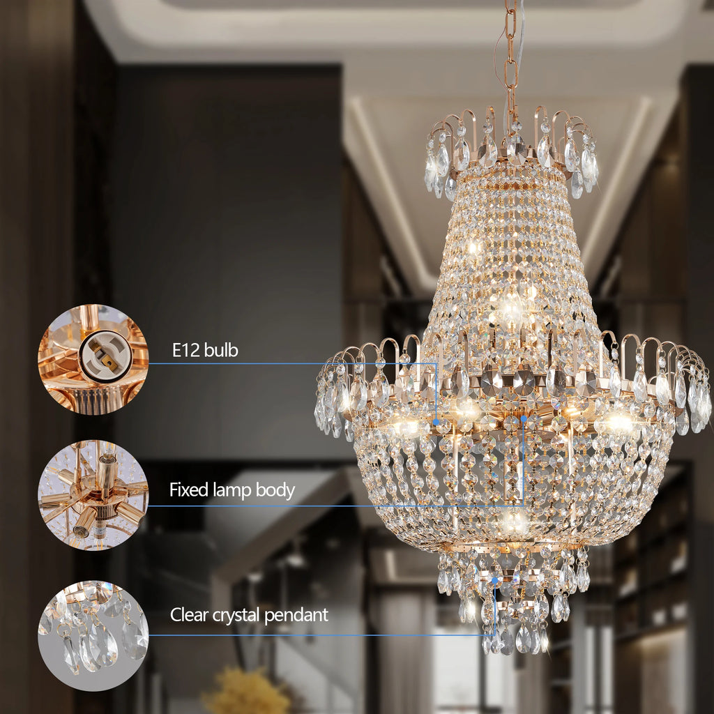 Luxury Gold K9 Crystal Chandelier