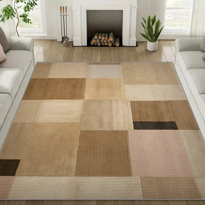Minimalist Geometric Color Block Large Living Room Carpet