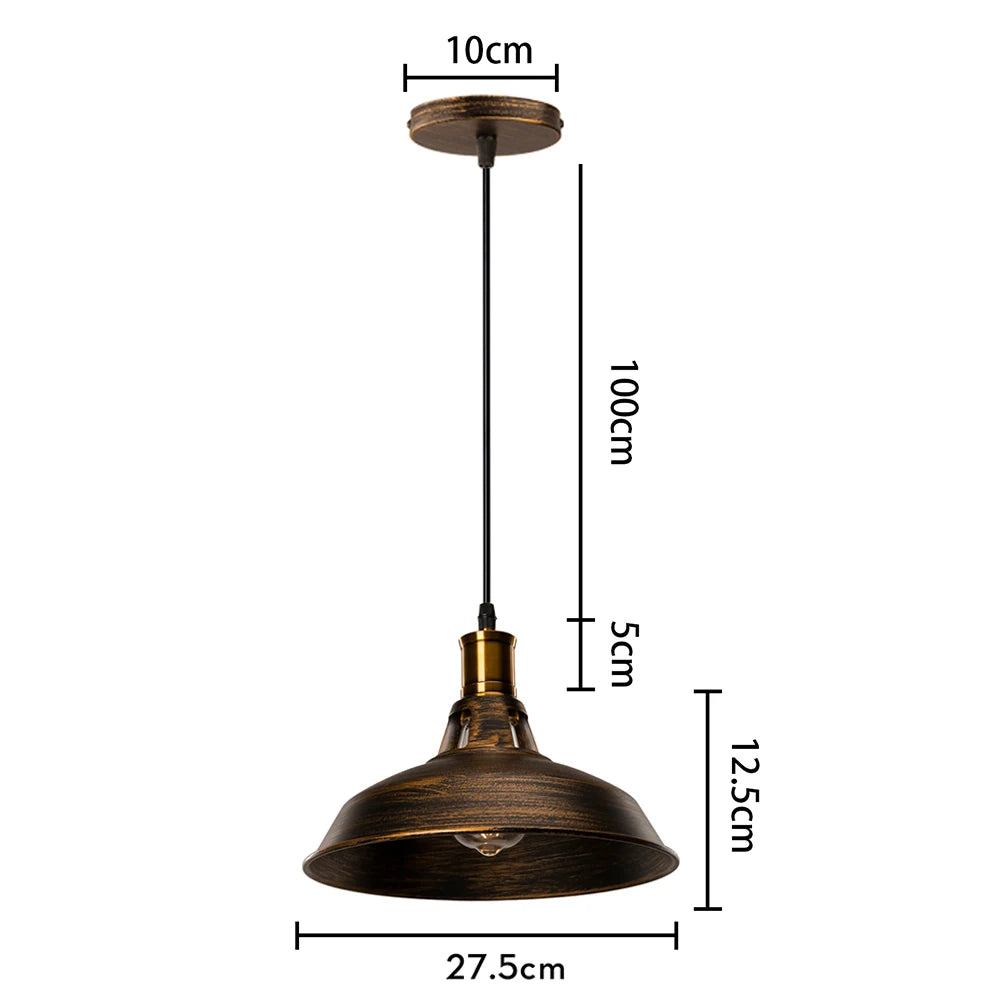Industrial Vintage Rust Metal Pendant Lamps