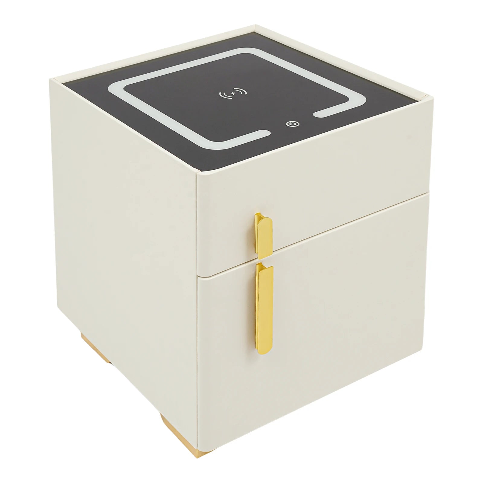 Smart Nightstand w/ Drawer, Safe & Wireless Charging