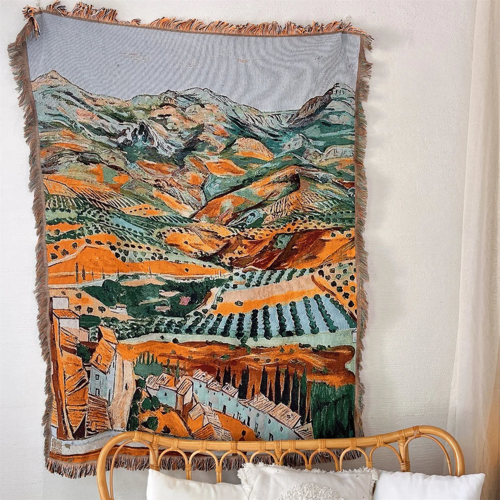 Monet Oil Painting Lotus Blankets