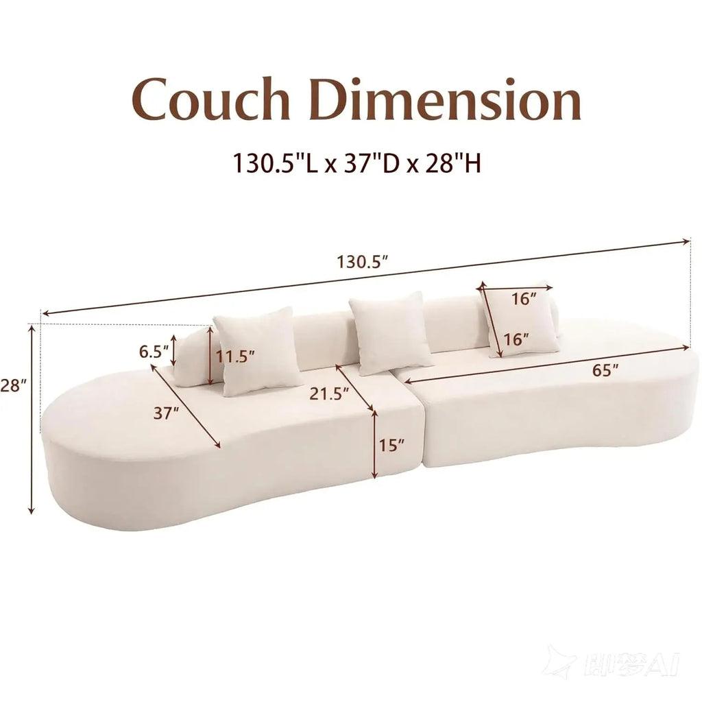 Modern Curved Sofa Comfy Cloud Couch