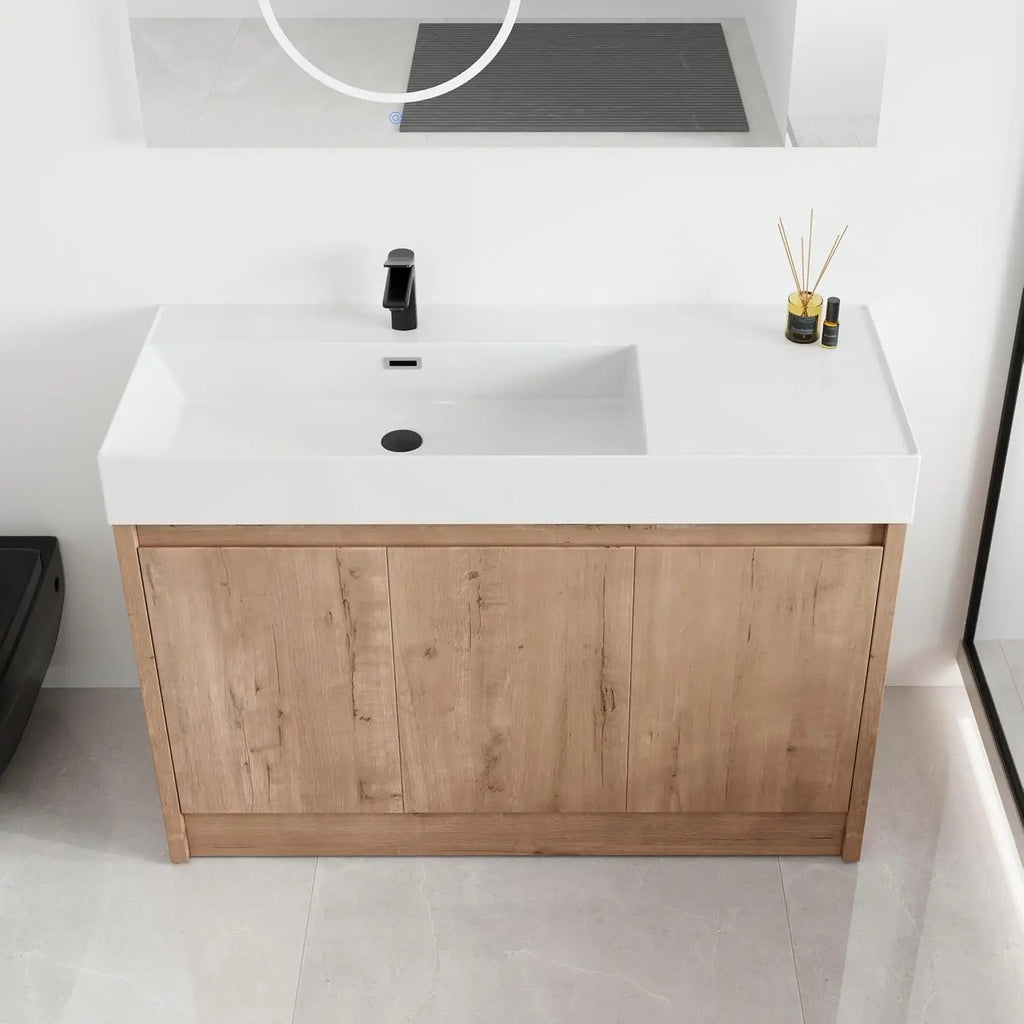 48" Modern Floor Stand Bathroom Sink with Cabinets