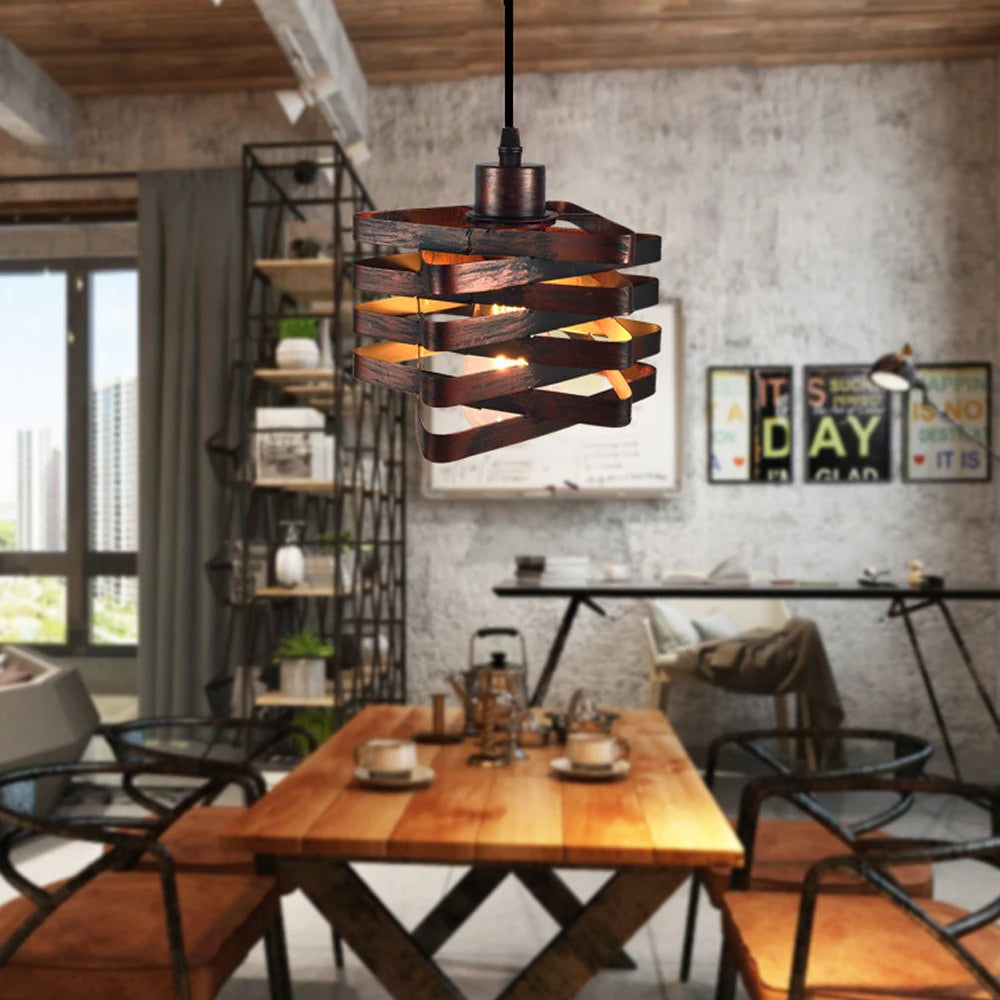 Industrial Vintage Rust Metal Pendant Lamps