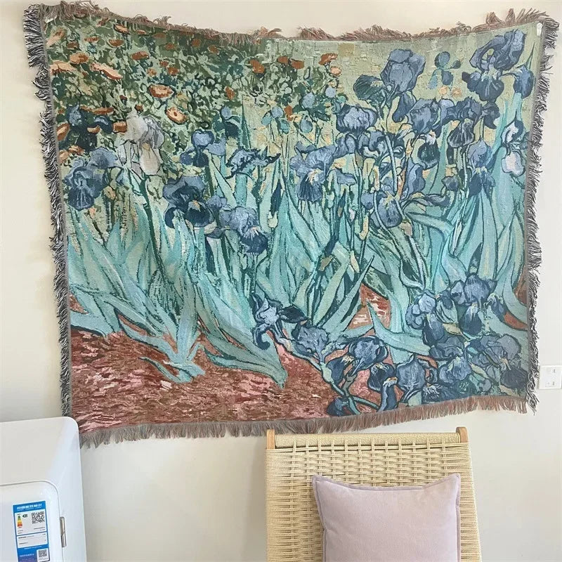 Monet Oil Painting Lotus Blankets