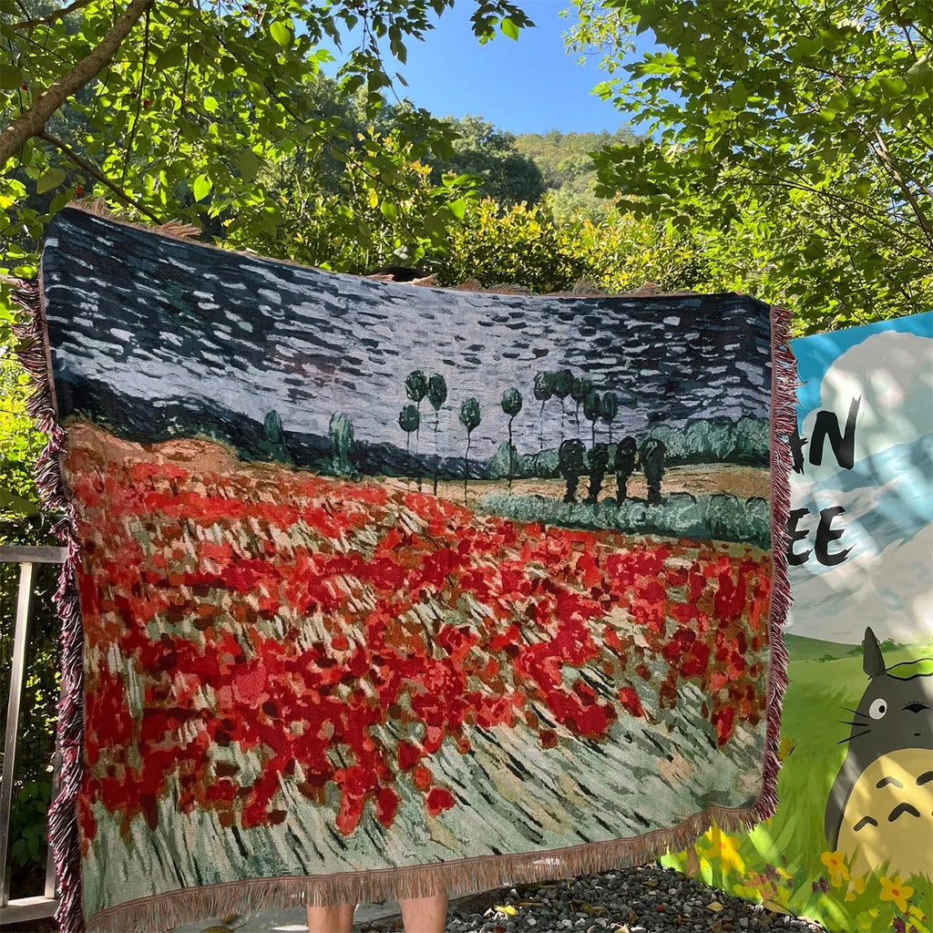 Monet Oil Painting Lotus Blankets