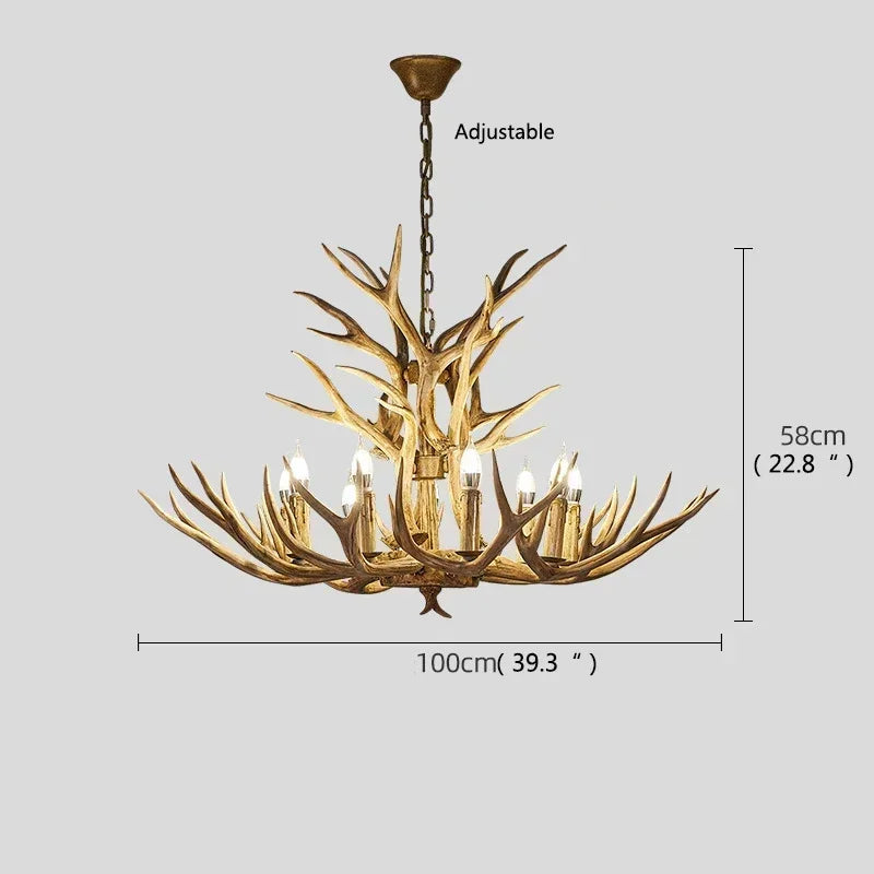 America Farmhouse Antler Deer Chandelier