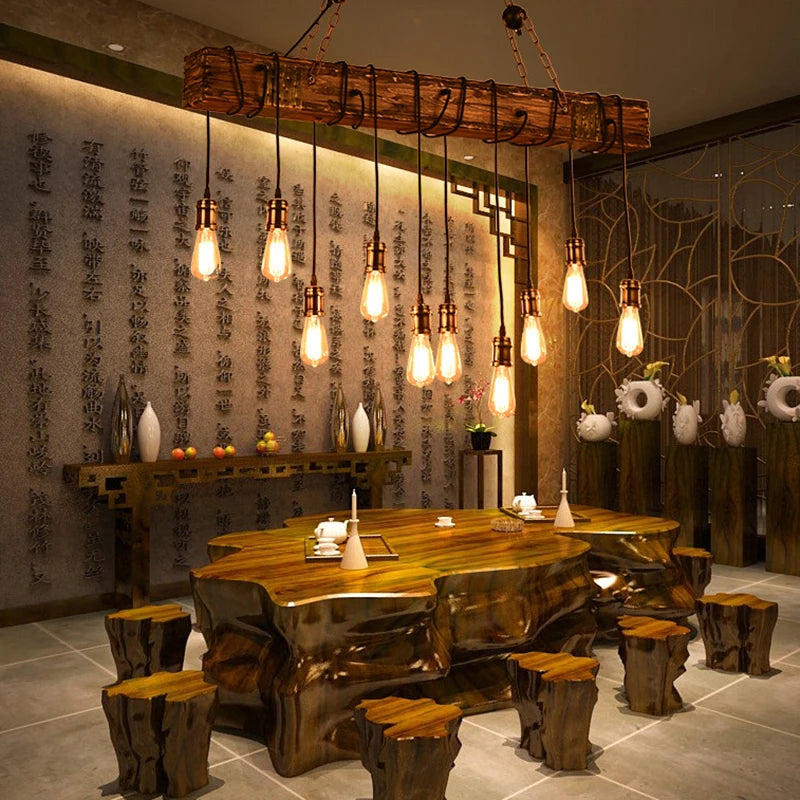 Rustic Wood Pendant Lights