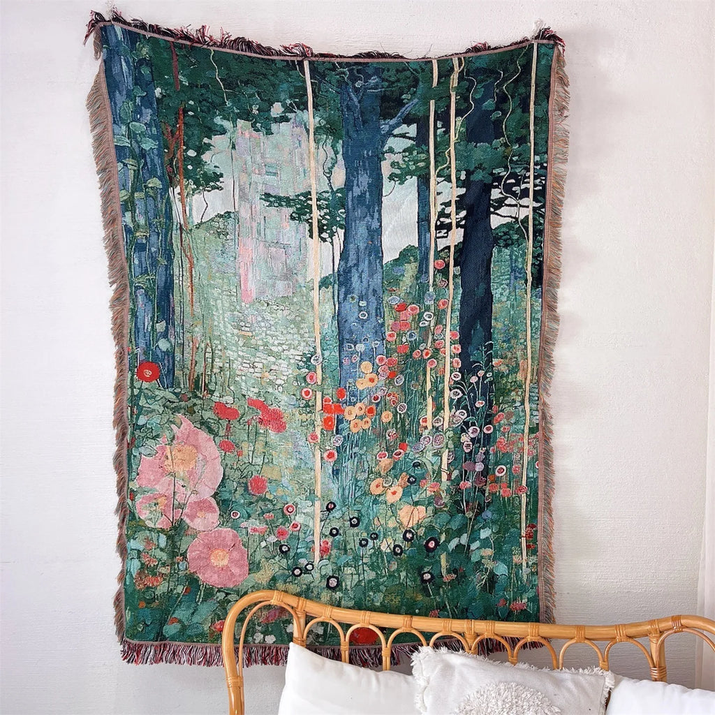 Monet Oil Painting Lotus Blankets