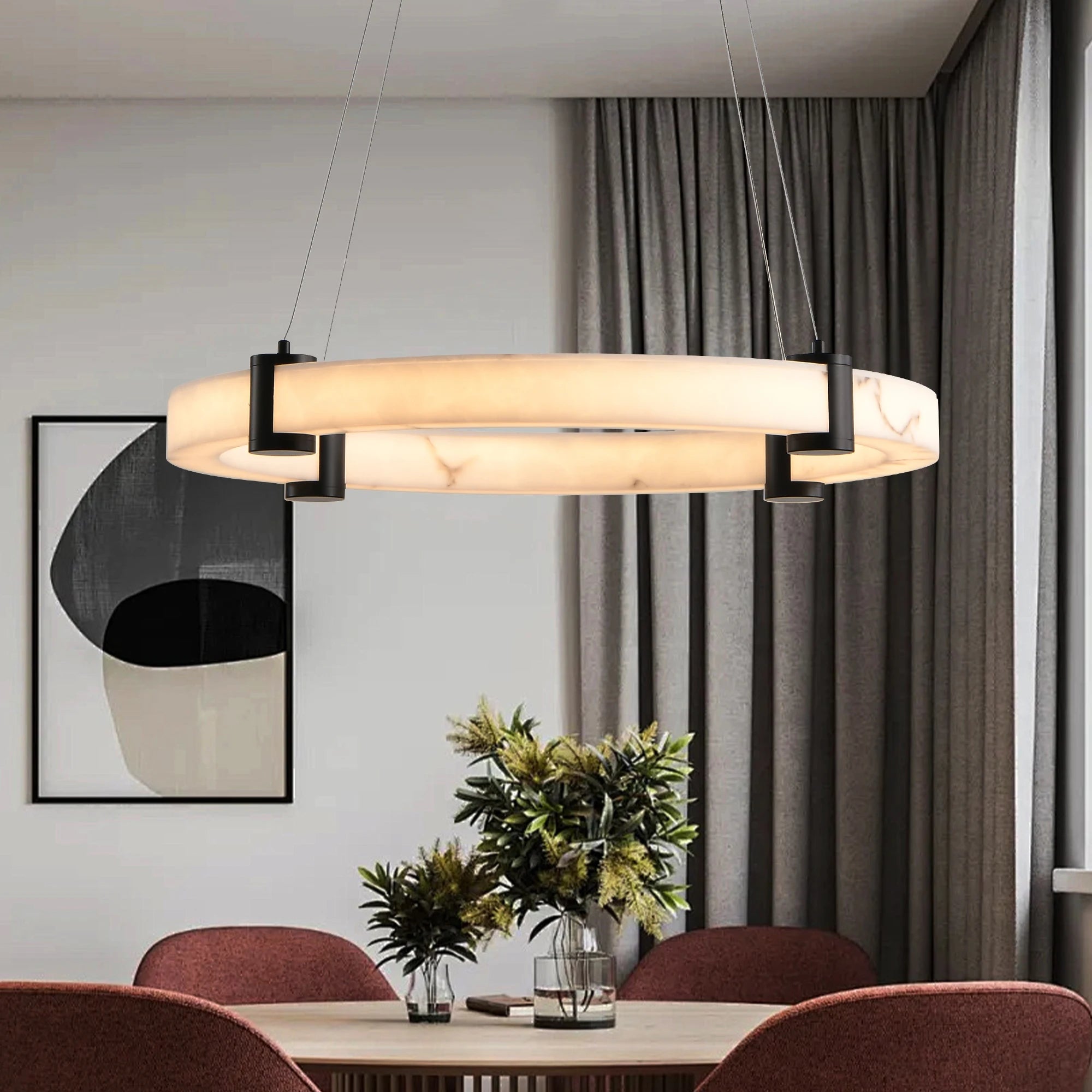 Modern Imitation Marble Finish Chandelier
