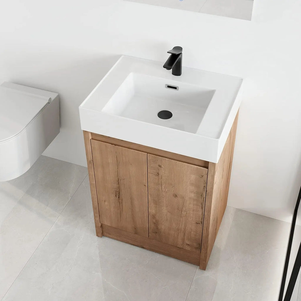 48" Modern Floor Stand Bathroom Sink with Cabinets