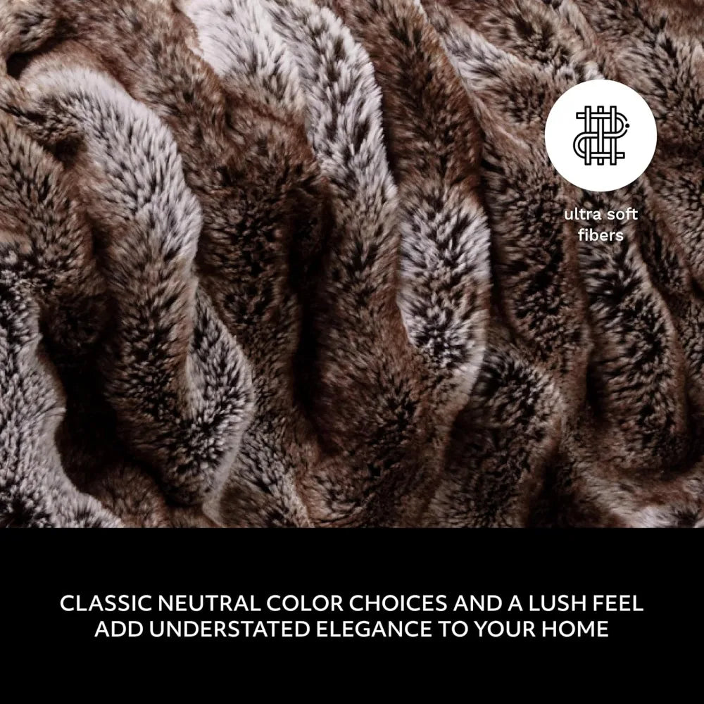 Reversible Faux Fur Throw Blanket