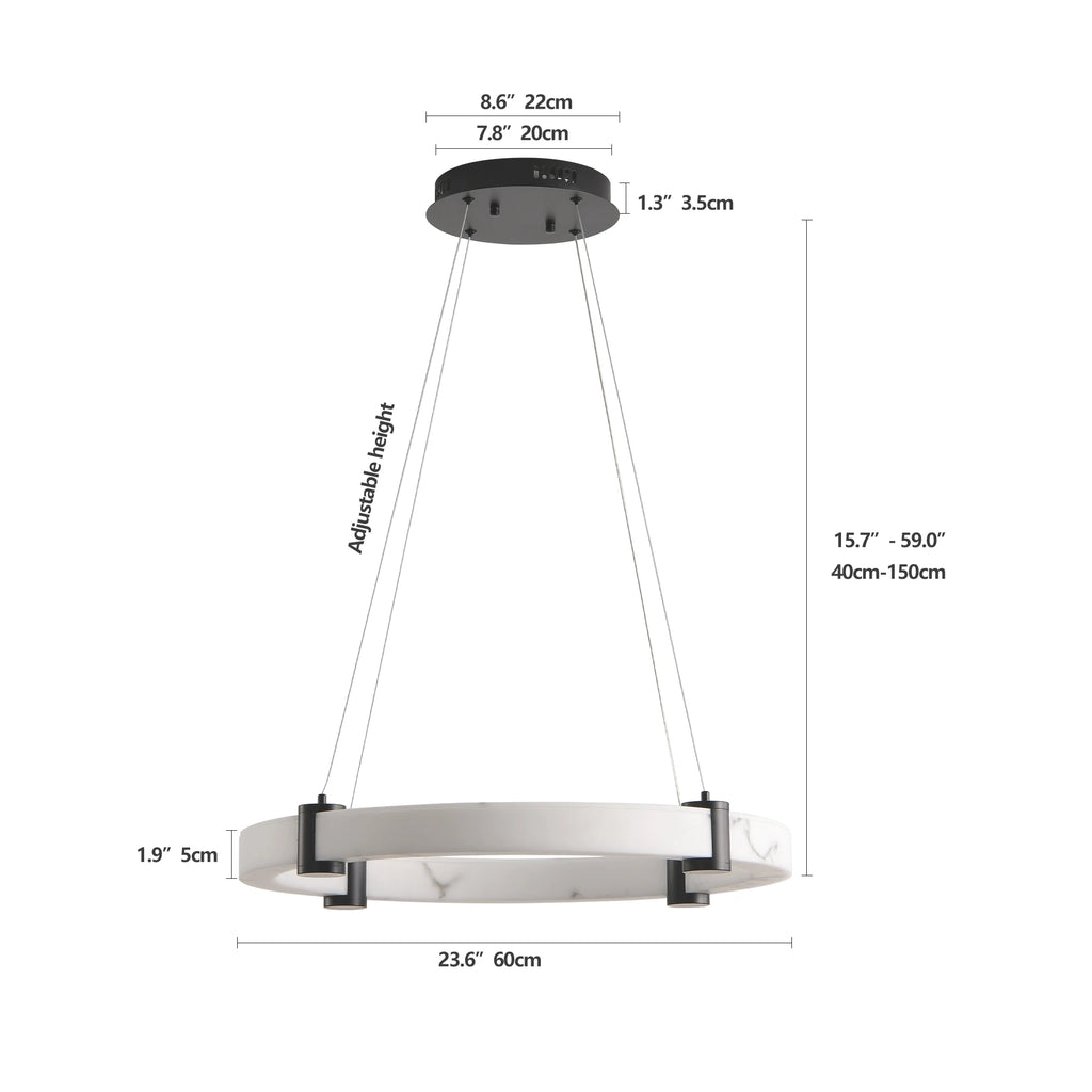 Modern Imitation Marble Finish Chandelier