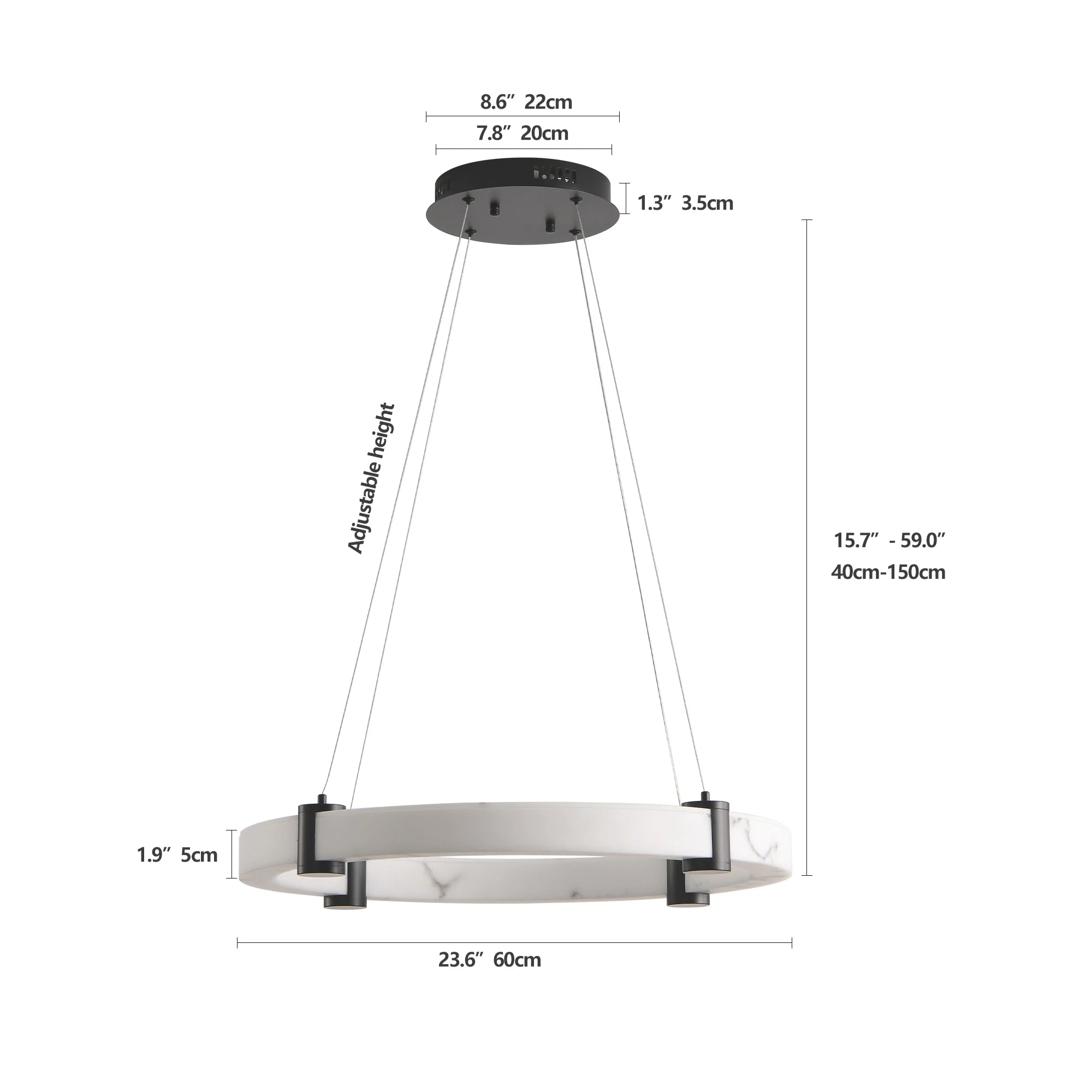 Modern Imitation Marble Finish Chandelier