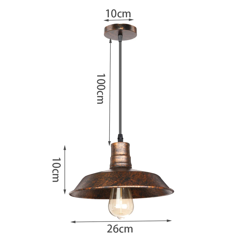 Industrial Vintage Rust Metal Pendant Lamps