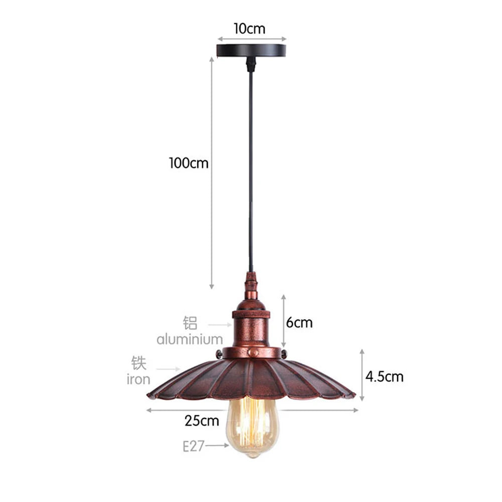 Industrial Vintage Rust Metal Pendant Lamps