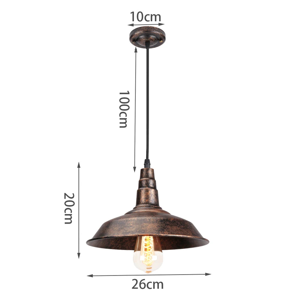 Industrial Vintage Rust Metal Pendant Lamps
