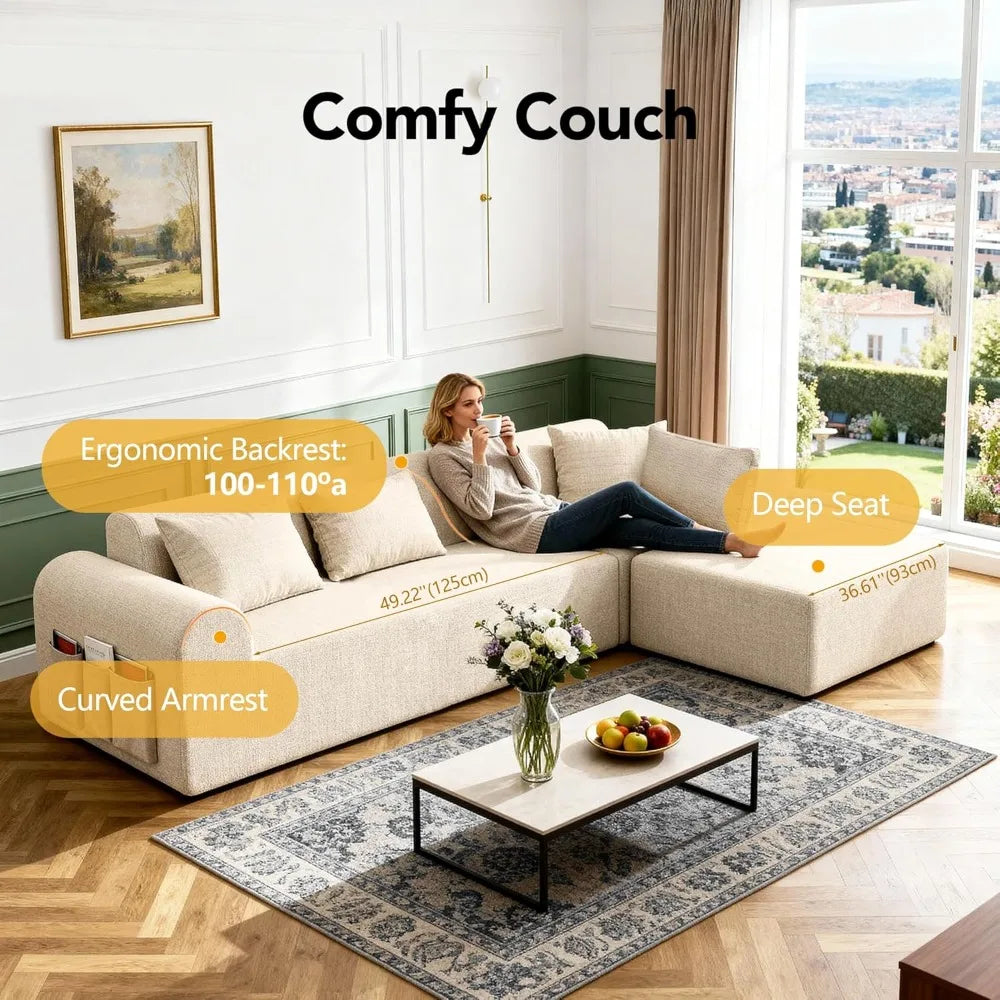 Cloud Boneless Sectional Sofa for Living Room