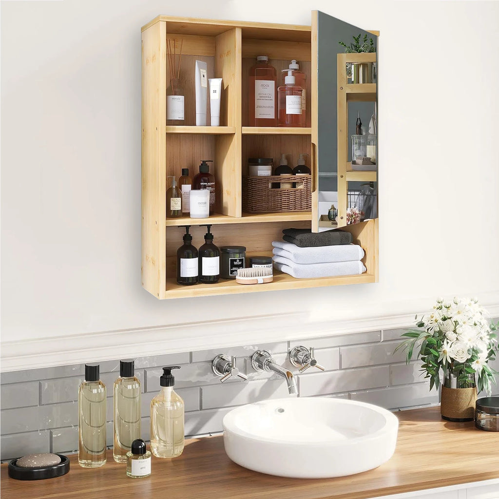 Natural Bamboo Bathroom Vanity Mirror