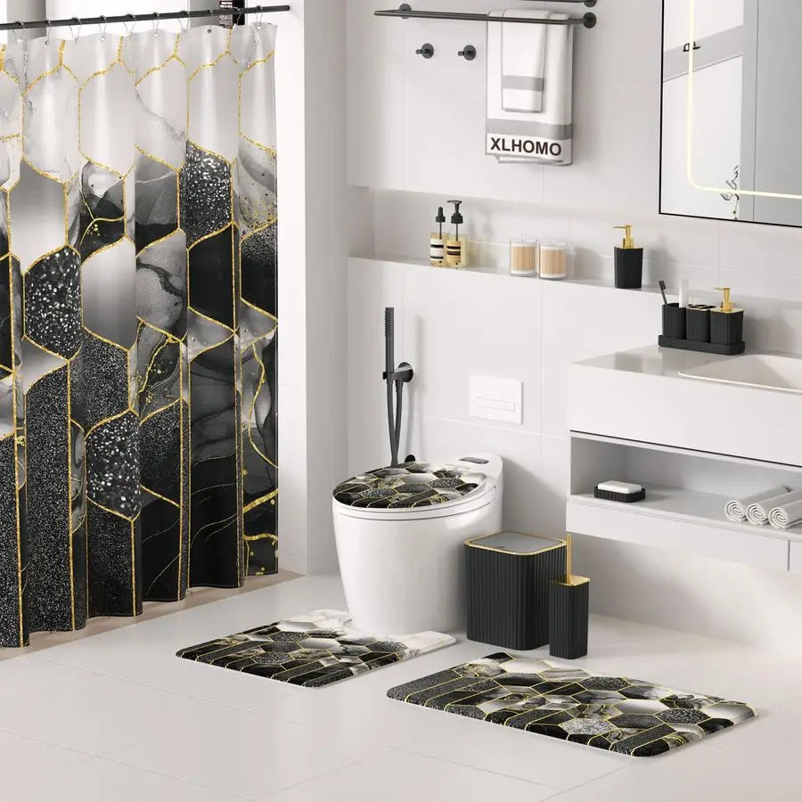 Black Bathroom Accessories Set 26PC