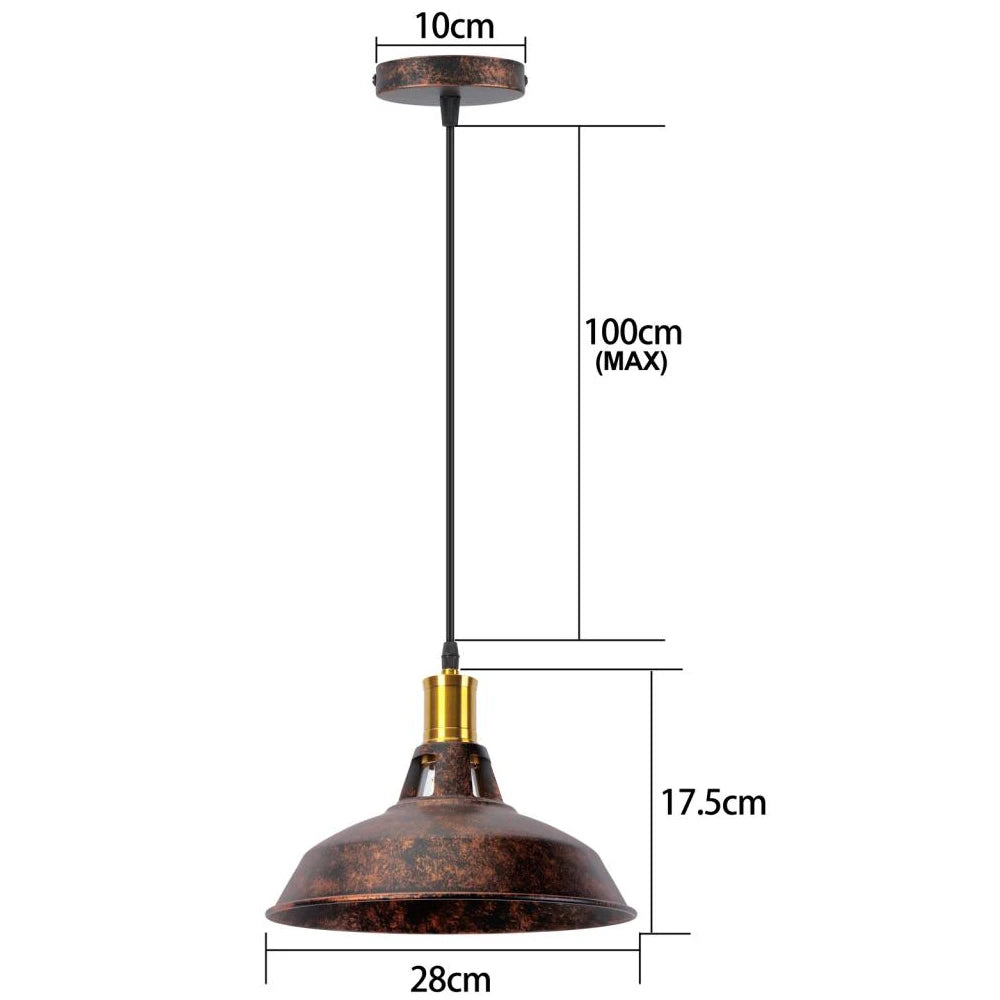 Industrial Vintage Rust Metal Pendant Lamps