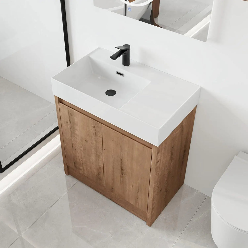 48" Modern Floor Stand Bathroom Sink with Cabinets