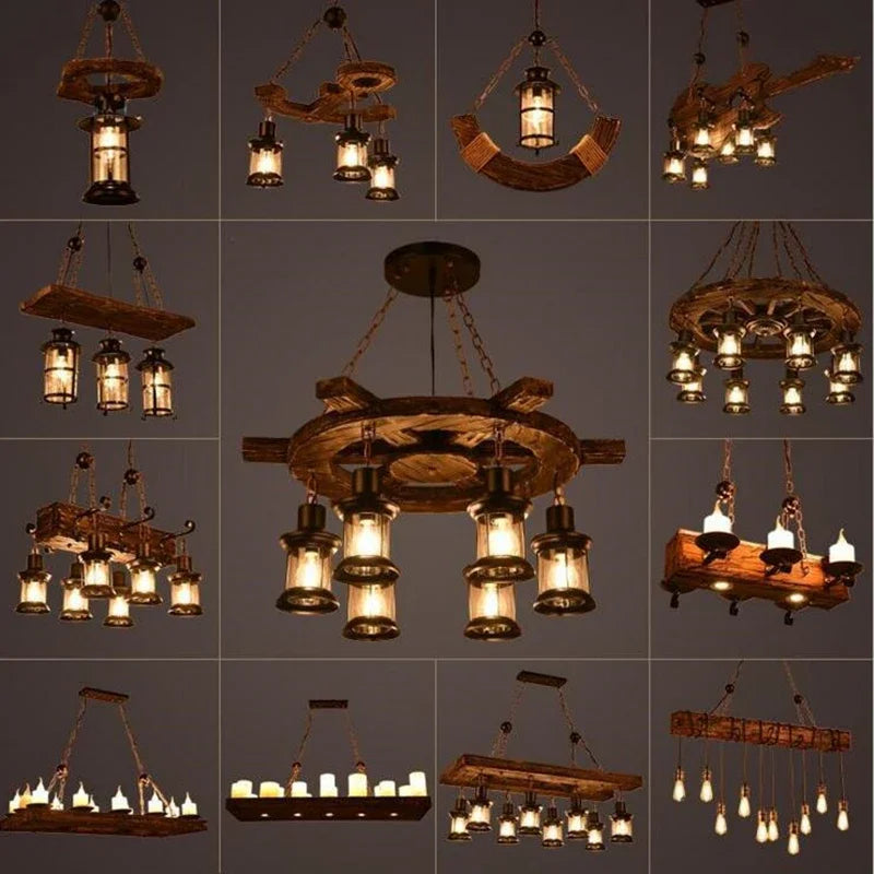 Rustic Wood Pendant Lights