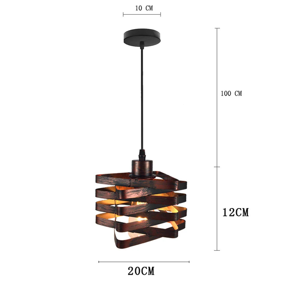 Industrial Vintage Rust Metal Pendant Lamps