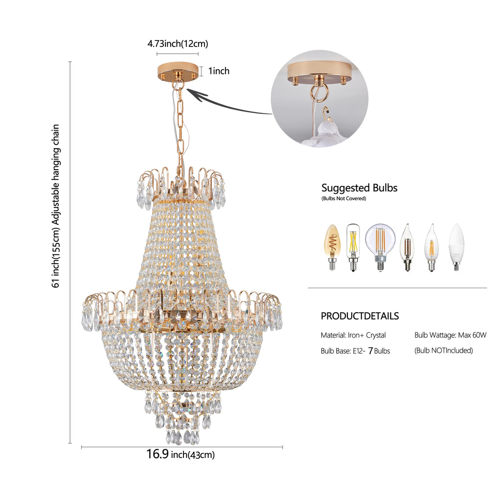 Luxury Gold K9 Crystal Chandelier